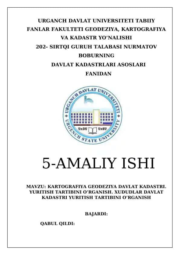 Kartografiya-Geodeziya Davlat Kadastri
