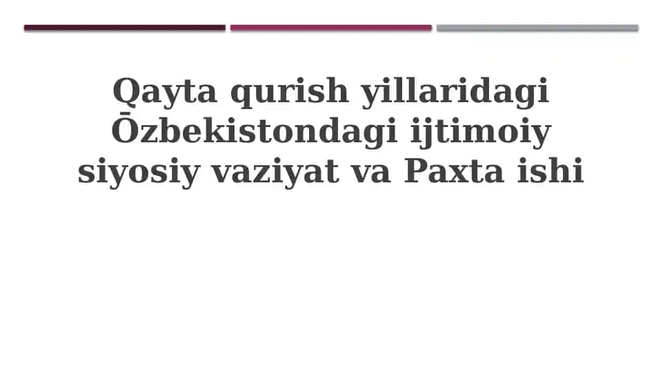 Qayta qurish davridagi O'zbekiston: Ijtimoiy-siyosiy manzara
