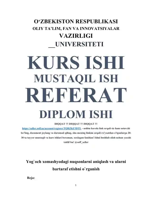 Yog‘och xomashyosi va uning nuqsonlarini aniqlash, qayta ishlash va bartaraf etish usullari