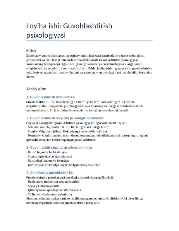 Guvohlashtirish psixologiyasi