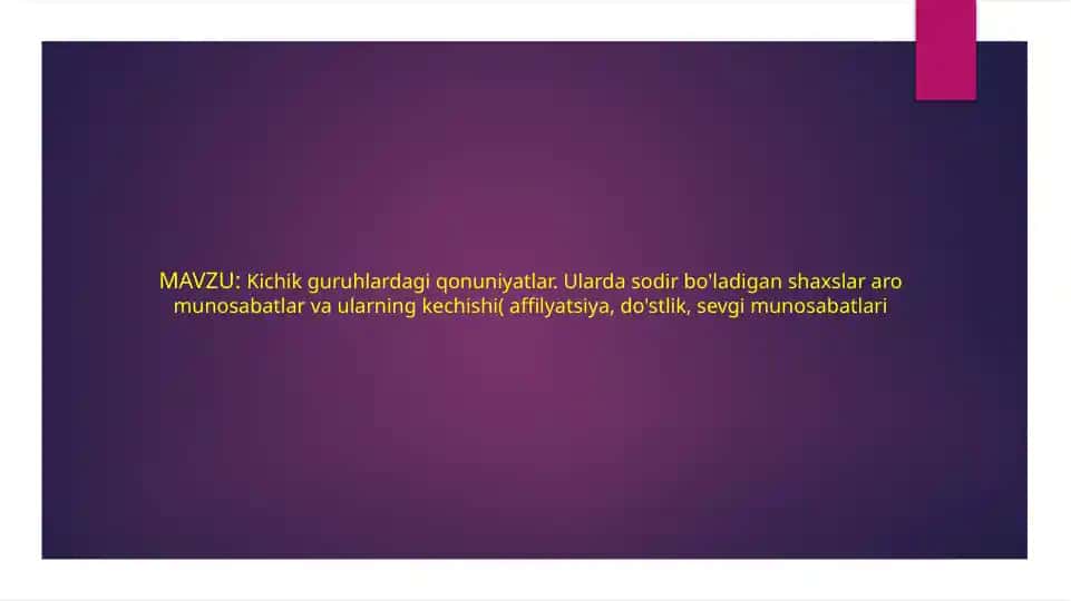 Kichikguruhlar psixologiyasi