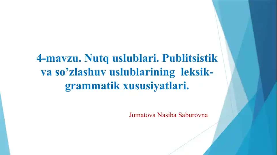Nutq uslublari