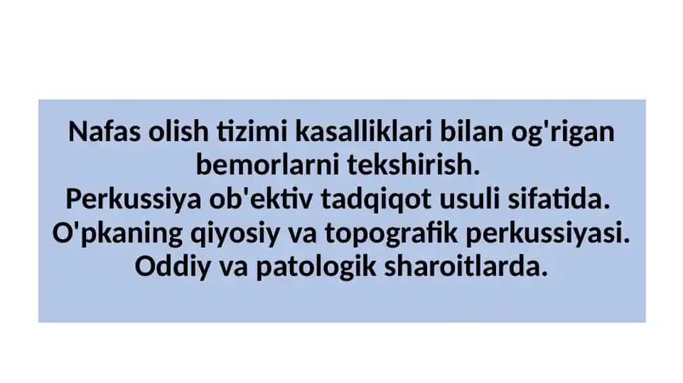 Nafas olish tizimi kasalliklari