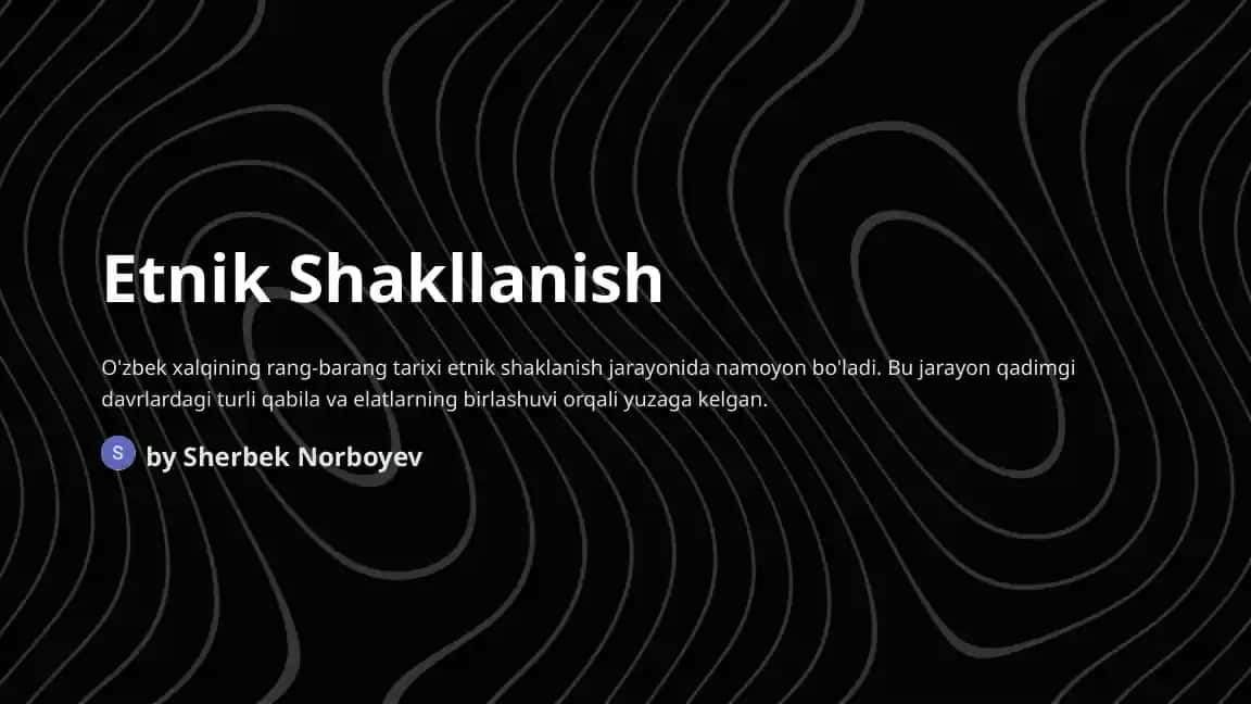 Etnik Shakllanish