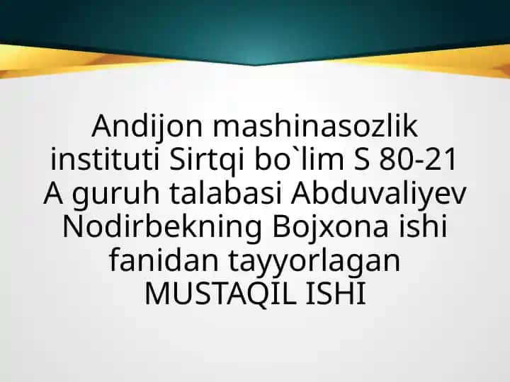 O‘ZBEKISTON RESPUBLIKASINING MUSTAQIL BOJXONA SIYOSATI