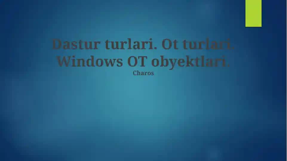 Windows OT obyektlari