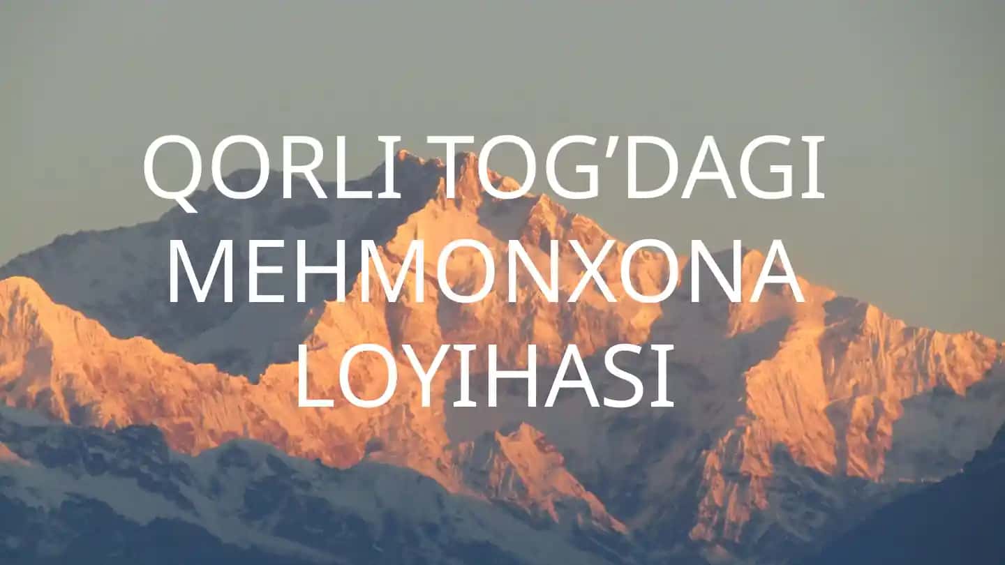 QORLI TOG’DAGI MEHMONXONA LOYIHASI