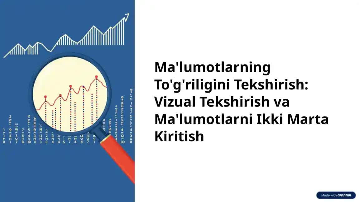 Ma'lumotlarning To'g'riligini Tekshirish