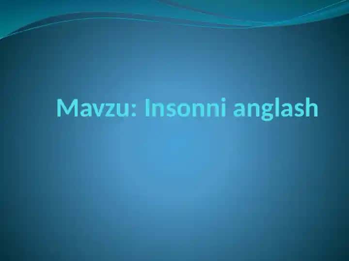 Insonni anglash