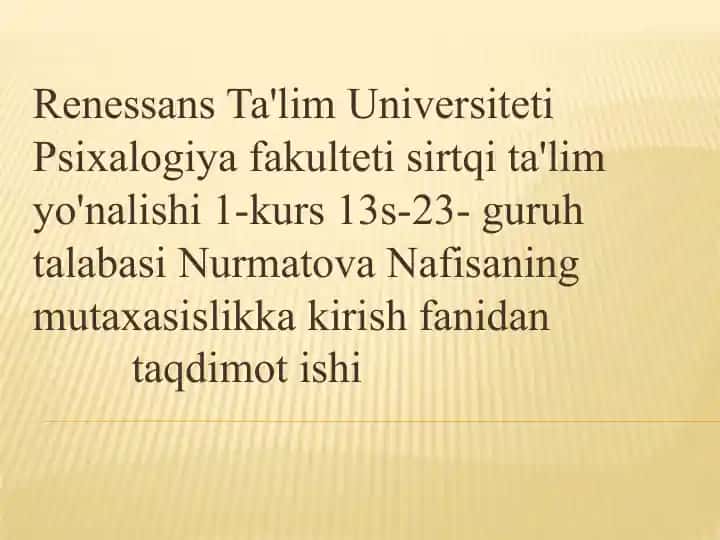 Nurmatova Nafisa