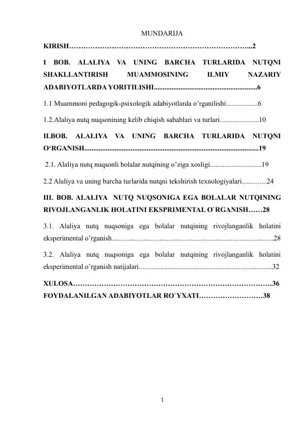 Alaliya va nutqning nuqsonli holati
