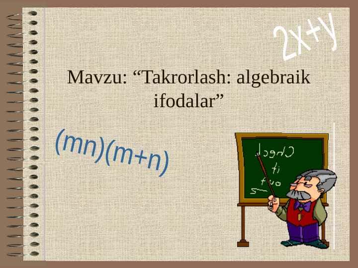 algebraik ifodalar