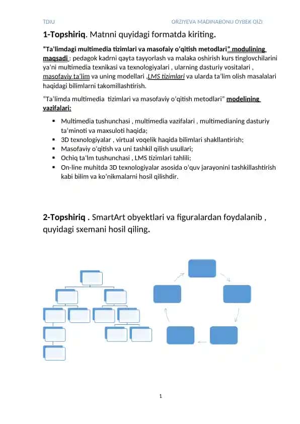 Ta’limdagi multimedia tizimlari va masofaiy o’qitish metodlari