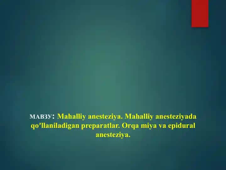 Mahalliyanesteziya
