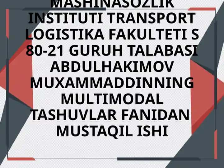 Multimodal tashuvlar