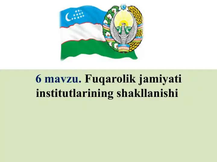 Fuqarolik jamiyati institutlarining shakllanishi
