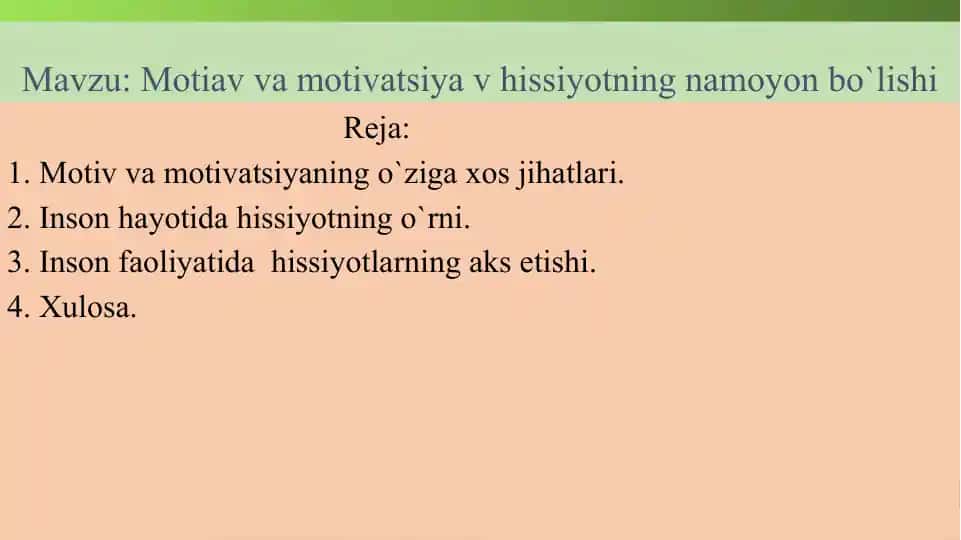 Motiv va motivatsiya