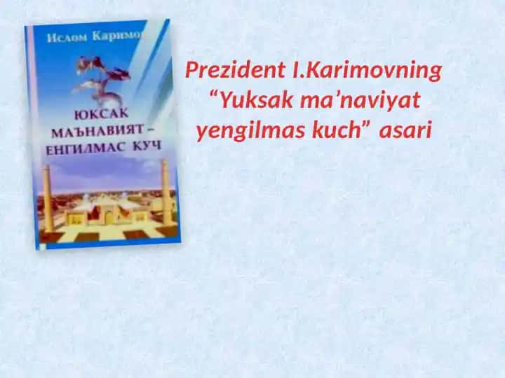 Yuksak ma’naviyat yengilmas kuch
