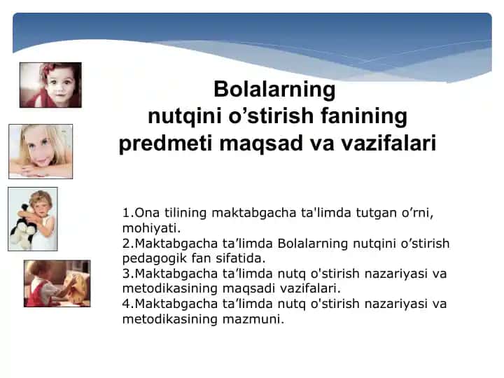 Nutqni O'stirish Fanining Pedagogikasi