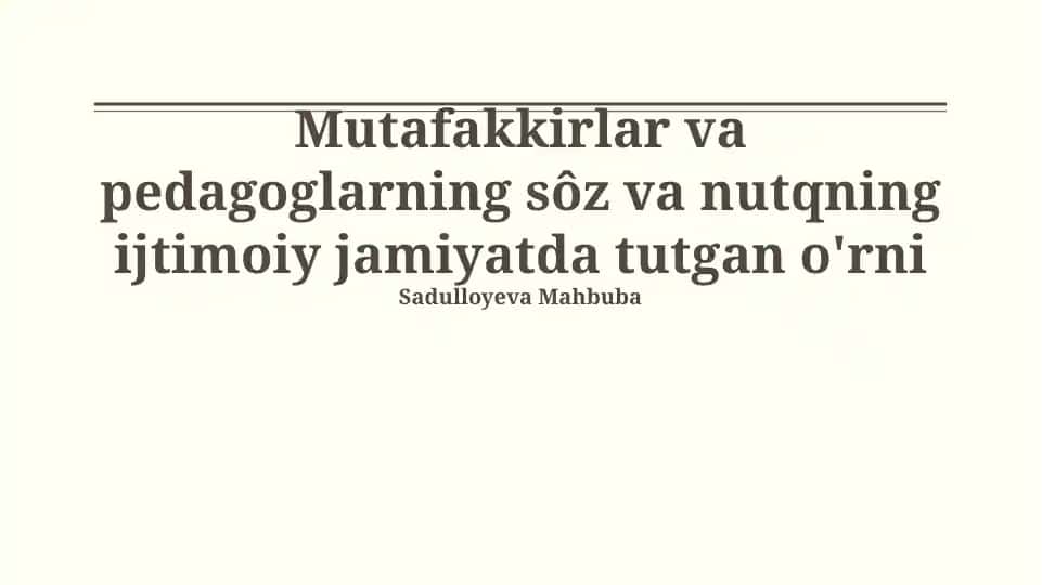 Nutq va Tilning Ijtimoiy Funksiyalari