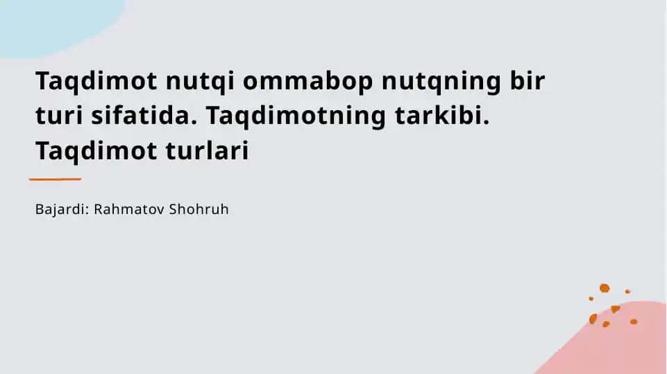 Taqdimotlar/Tibbiyot