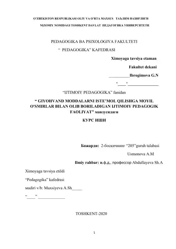 Ijtimoiy pedagogik faoliyat