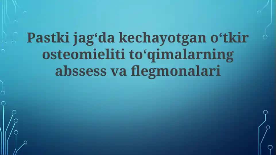 O'tkir osteomiyelit