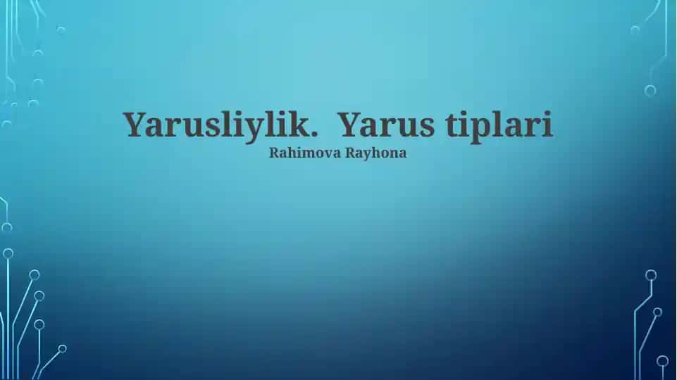 Yarusliylik. Yarus tiplari