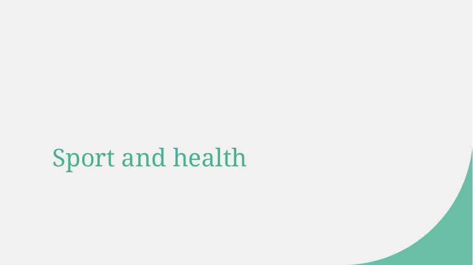 Sport and Health