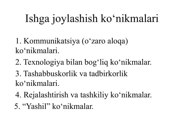 Kommunikatsiya (o‘zaro aloqa) ko‘nikmalari