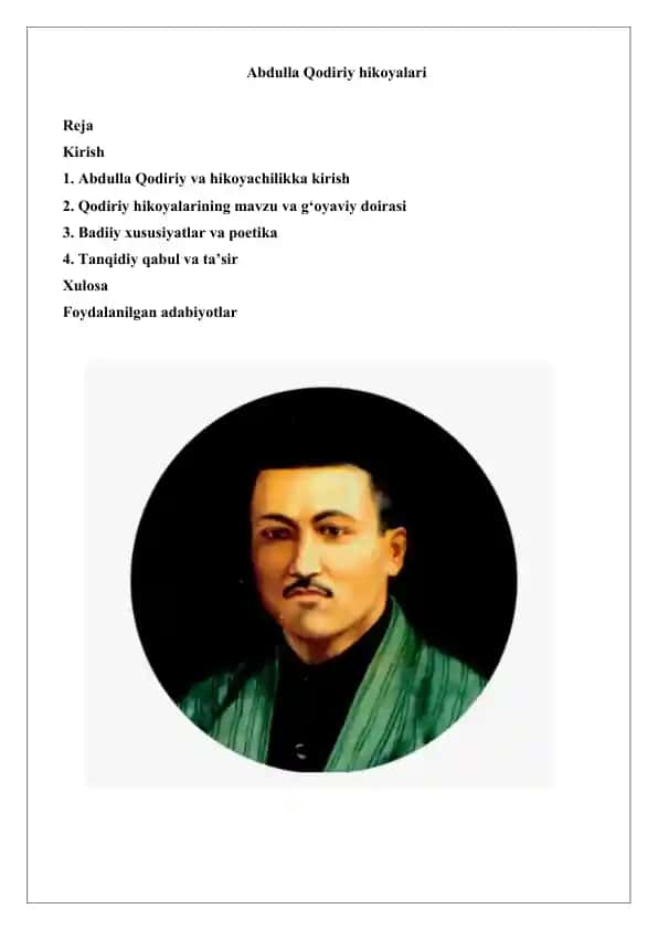Abdulla Qodiriy hikoyalari