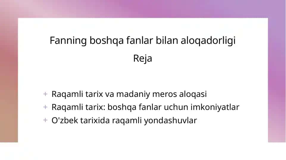 Raqamli Tarix va Madaniy Meros