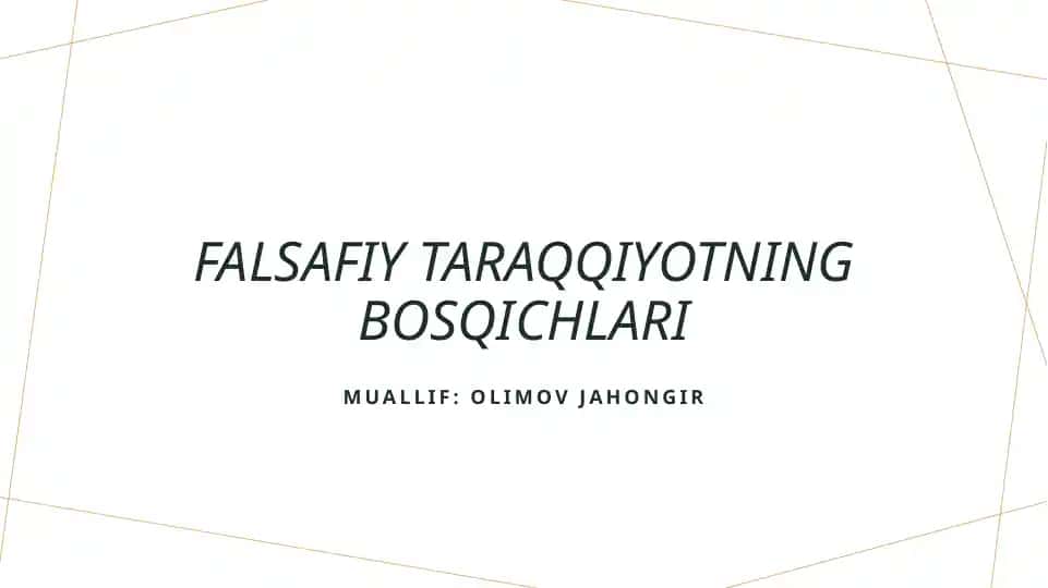Falsafiy taraqqiyotning bosqichlari