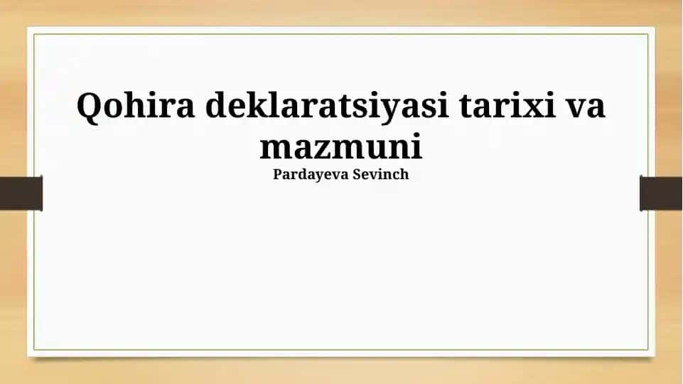 Qohira Deklaratsiyasi