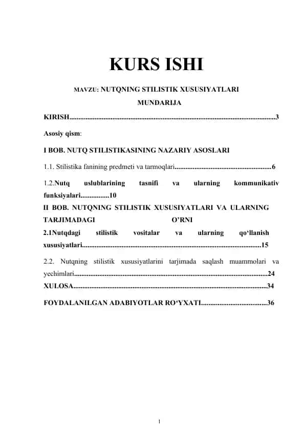 Nutqning Stilistik Xususiyatlari
