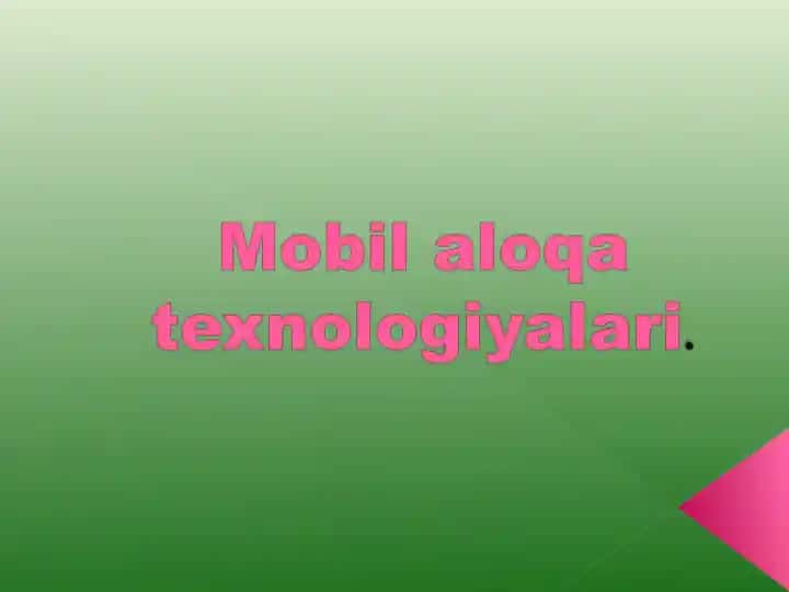 Mobil qurilmalar va aloqa xizmati taqdimoti