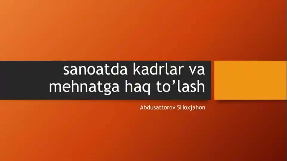 Ishchilar mehnatiga haq to’lashda tarif setkasi