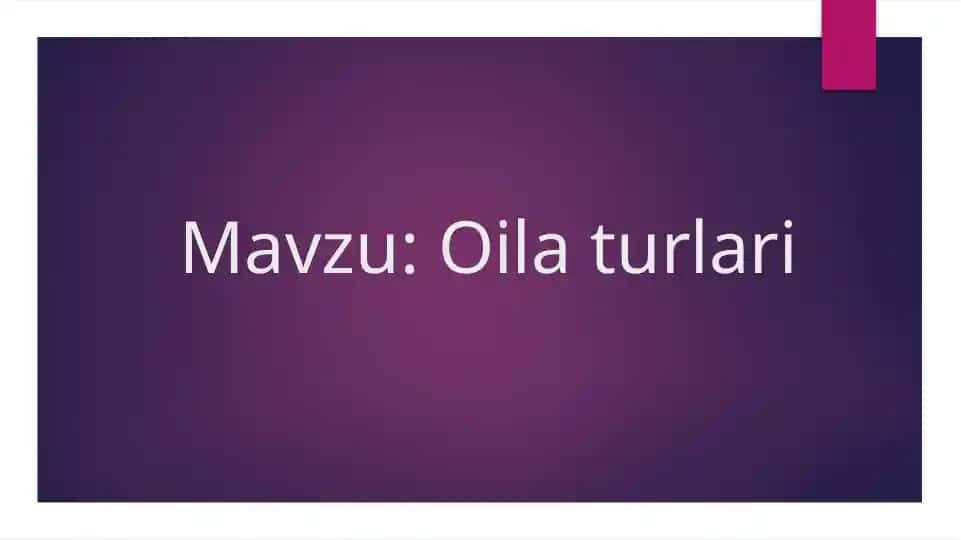 Oila turlari