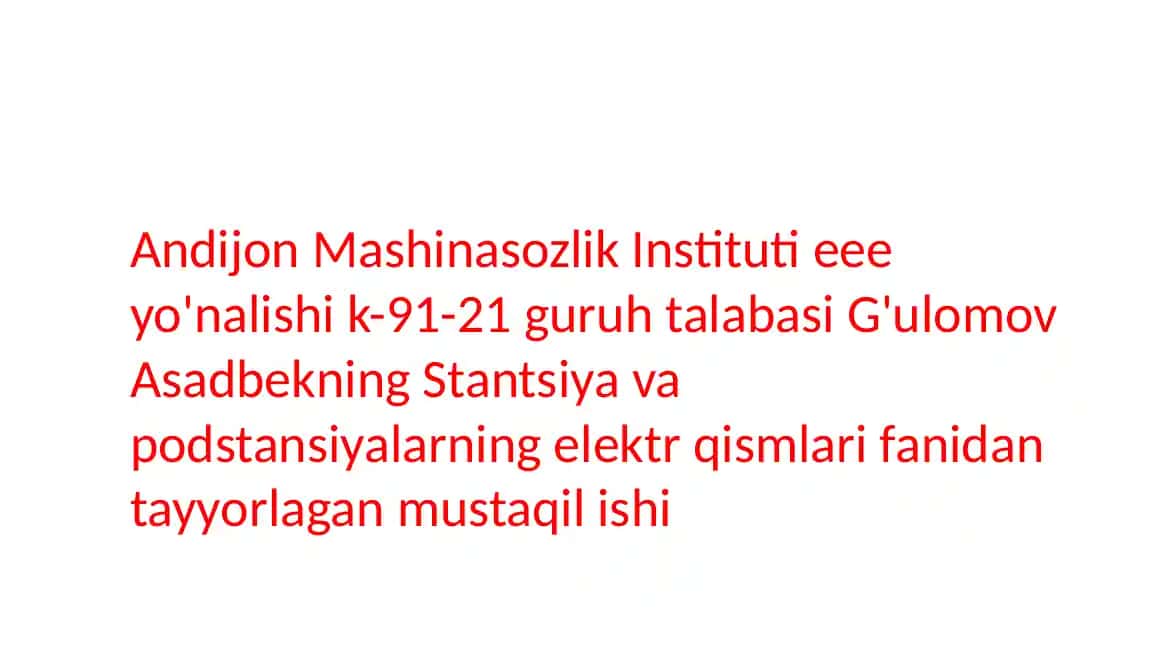 Elektr tizimi elementlarining nominal kuchlanishi