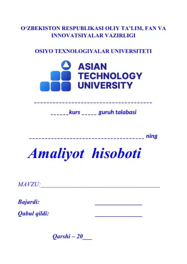 Amaliyot hisoboti