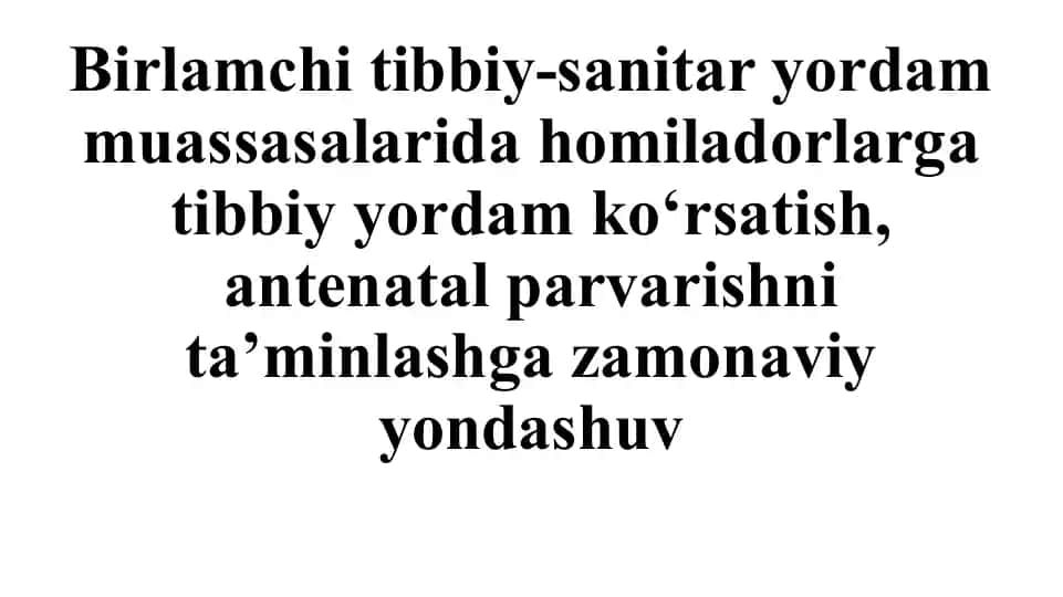 Antenatal parvarish