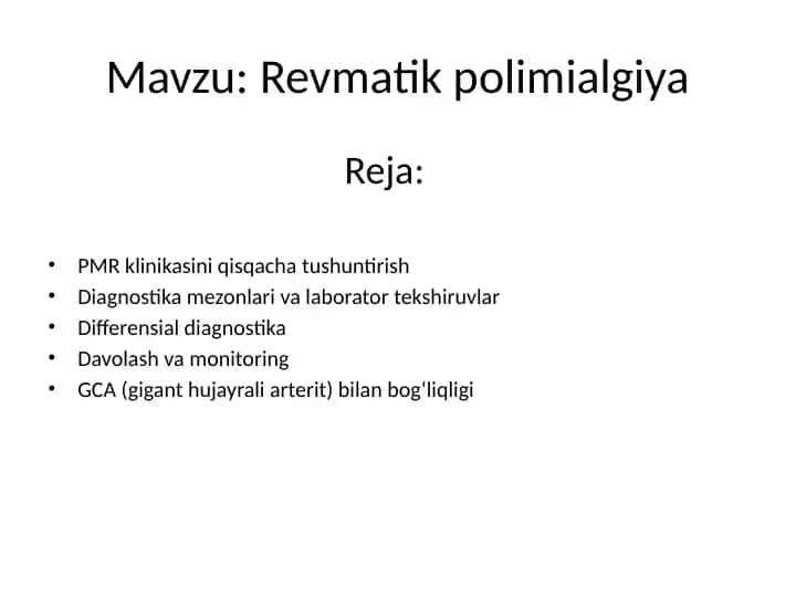 Revmatik polimialgiya