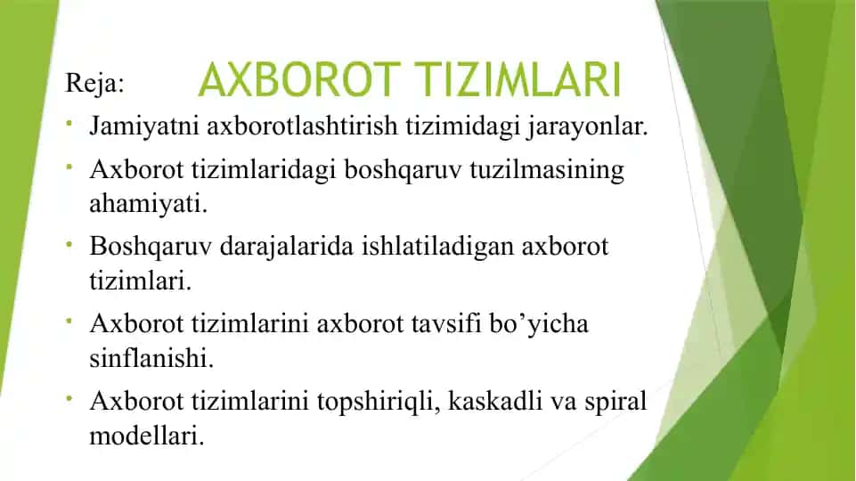 Axborot Tizimlari