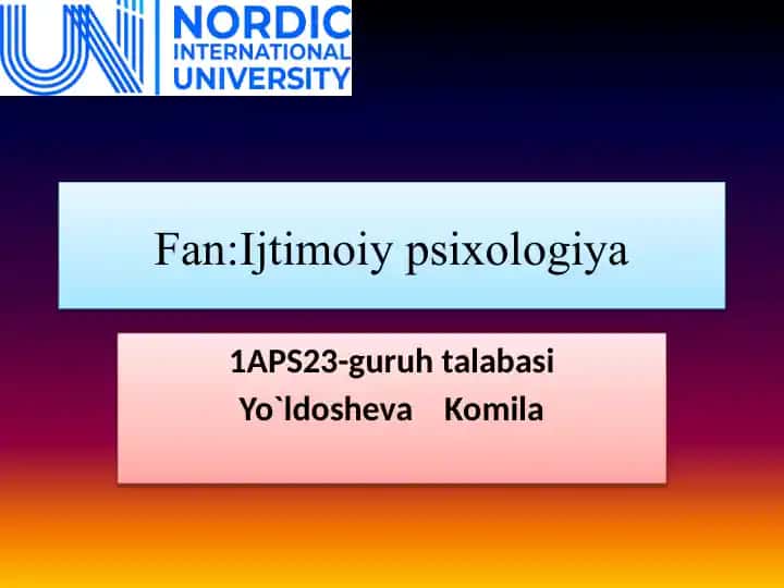 Ijtimoiy Psixologiya