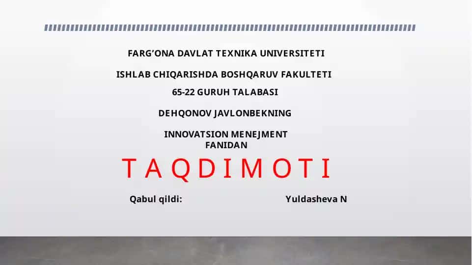 Innovatsion Menejment