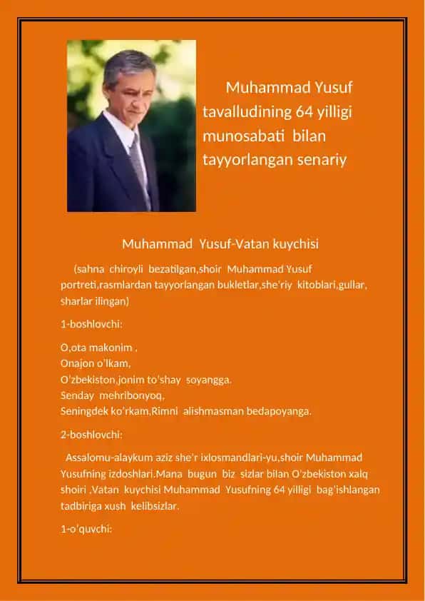 Muhammad Yusuf-Vatan kuychisi
