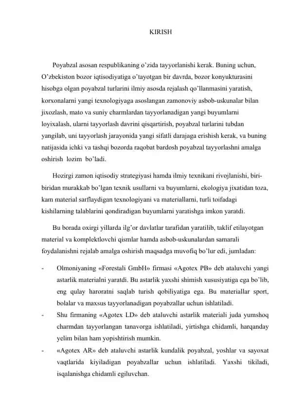 Poyabzal tayyorlash asbob-uskunalari