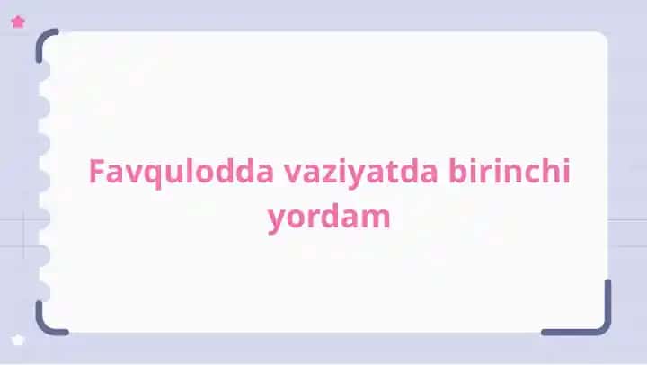 Birinchi yordamni o'rgatish