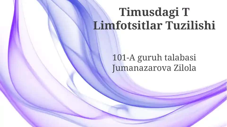 Timusdagi T Limfotsitlar Tuzilishi