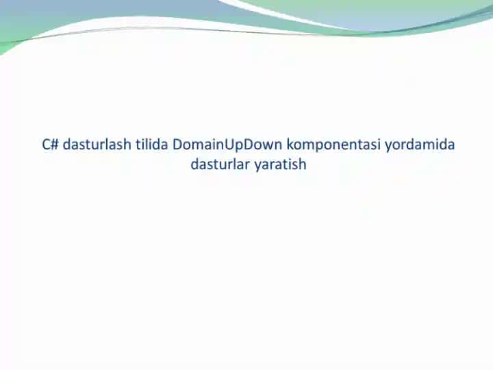DomainUpDown komponentasi